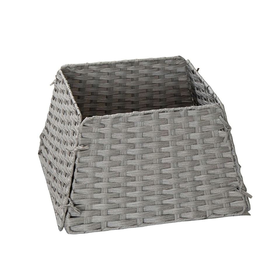 image 1 of 47cm x 46cm Samuel Alexander Foldable Rattan Christmas Tree Skirt in Grey
