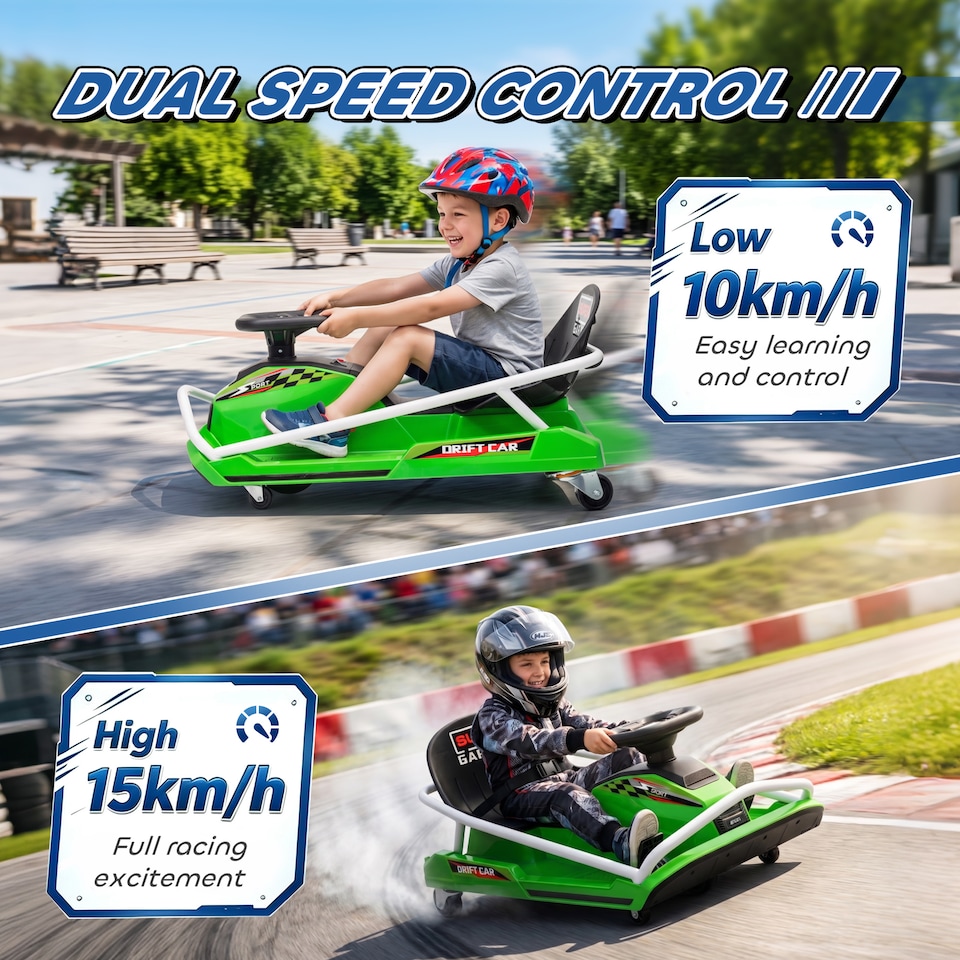 image 1 of AIYAPLAY 24V Electric Go Kart for Kids with Drift Mode, Soft Start