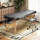 image 2 of HOMCOM Foldable Massage Bed with Beech Wood Legs Face Cradle Armrests Grey Grey