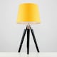 image 1 of ValueLights Black Floor Lamp Yellow Shade