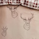image 4 of Catherine Lansfield Stag Duvet Cover Set - Beige/Cream/Red - Double | Brown | Double
