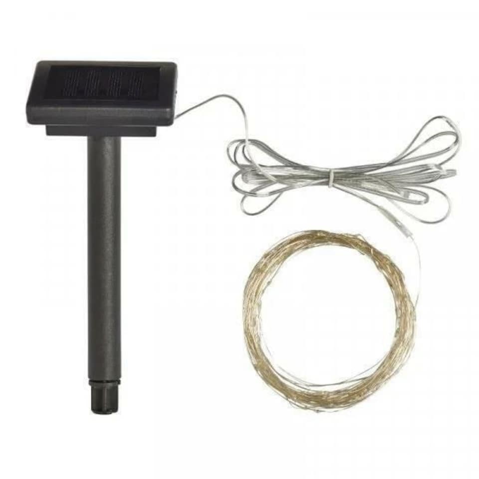 image 1 of Solar Powered 200 LED Warm White Firefly String Lights | Clear | 1