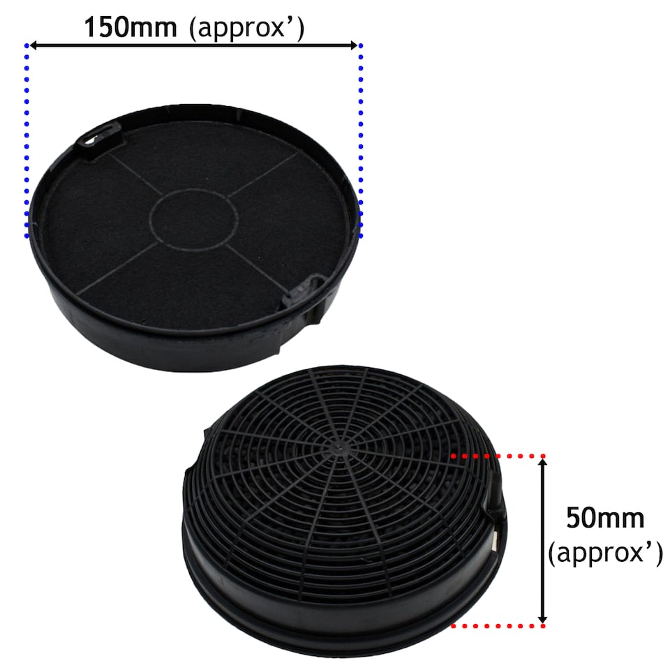 image 1 of SPARES2GO Carbon Filters compatible with Samsung NK24M3050PS NK36M3050PS Cooker Hood (Pack of 2, Type 47 / AH012)