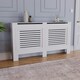 image 2 of Vida Designs Milton Radiator Cover Painted MDF Slatted Cabinet, White, 152cm