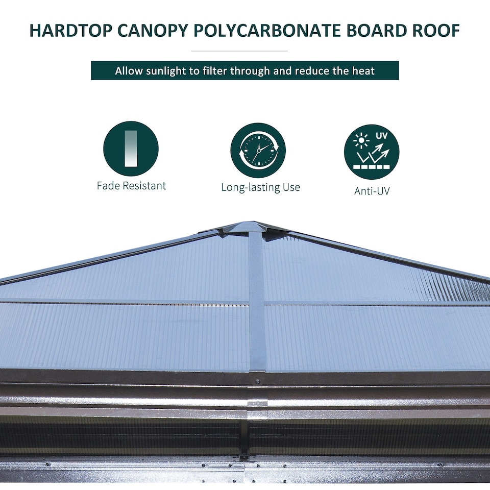 image 1 of Outsunny 3 x 3(m) Hardtop Gazebo Canopy with Mosquito Netting and Curtains