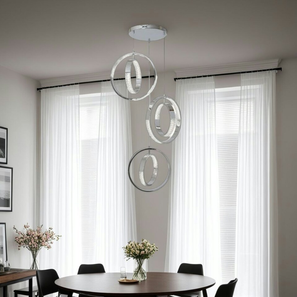 image 1 of Yazia Polished Chrome LED Ceiling Pendant