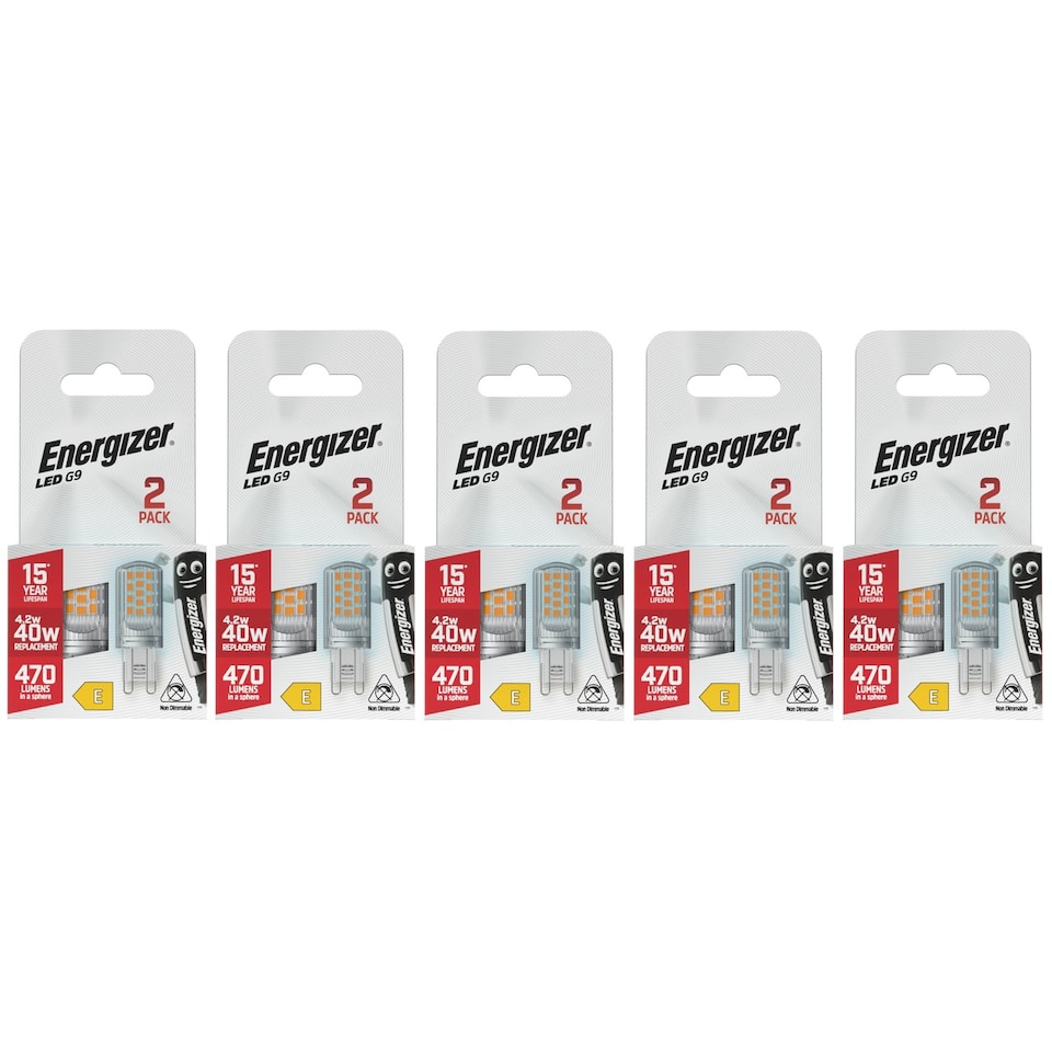 image 1 of Energizer LED G9 470lm 4.2W 6500K (Daylight) Light Bulb  - Pack of 10