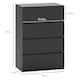 image 5 of HOMCOM Chest of Drawers, 4 Drawers Storage Cabinet Floor Tower Cupboard for Bedroom Living Room, Black