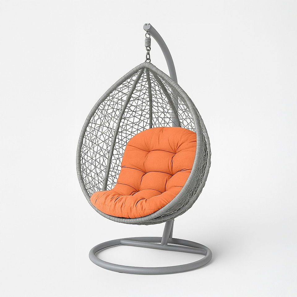 image 1 of Homescapes Burnt Orange Round Egg Chair Swing Cushion