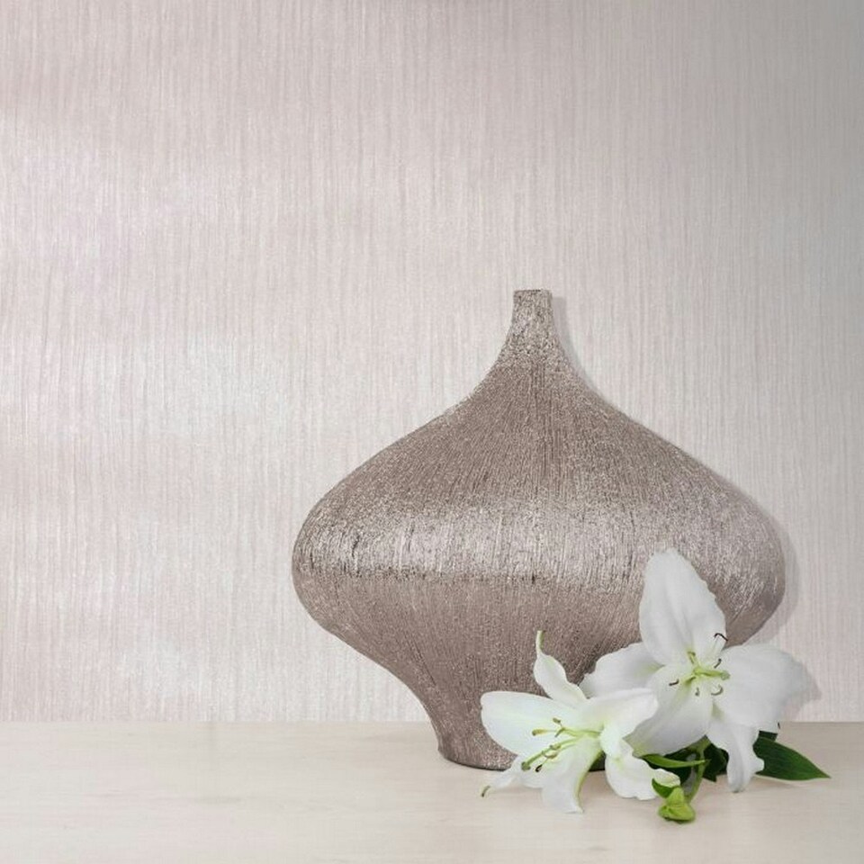 image 1 of Muriva Kate Lustre Textured Wallpaper - Fawn - 10m x 53cm Yellow