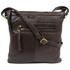 Butter Soft Premium Leather Cross Body Bag, Adjustable Shoulder Strap Brown | Brown
