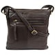 image 1 of Butter Soft Premium Leather Cross Body Bag, Adjustable Shoulder Strap Brown | Brown