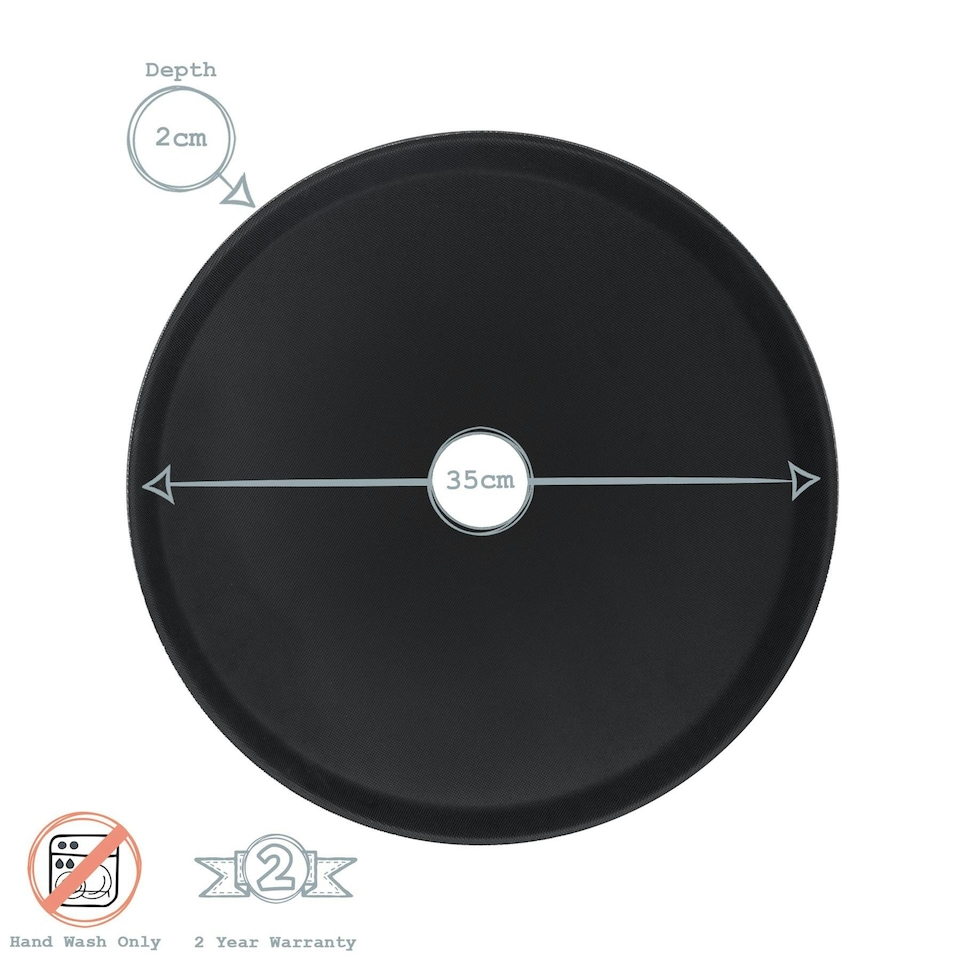image 1 of Argon Tableware Round Non-Slip Serving Tray - 35cm - Black