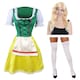 image 1 of Green & Yellow Bavarian Dress with Stockings & Wig Green | L