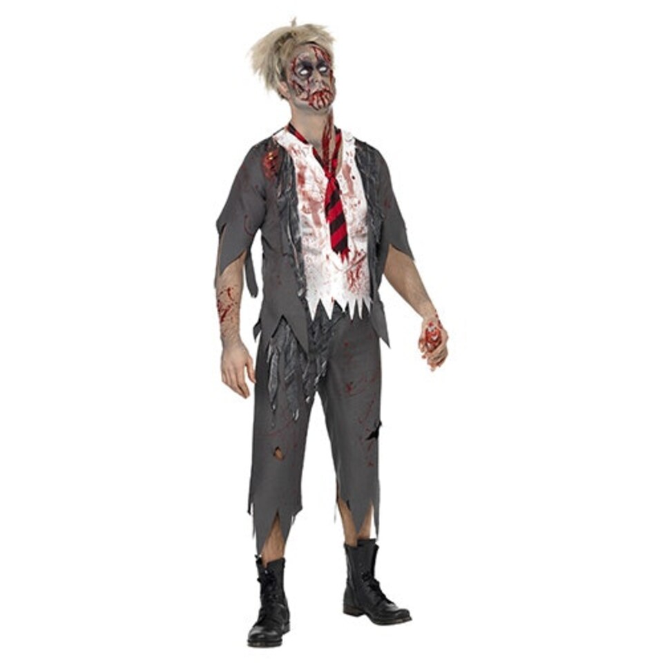 image 1 of High School Horror Zombie Schoolboy Fancy Dress Costume Adult Mens Small