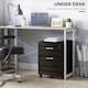 image 4 of Vinsetto 2-Drawer Locking Office Filing Cabinet 5 Wheels Rolling Storage Brown