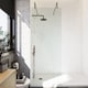 image 2 of Balterley Hollinsclough Contemporary Bathroom 8mm Glass Wetroom Screen with Arms & Feet, Matt Black, 1950 x 800 x 14mm