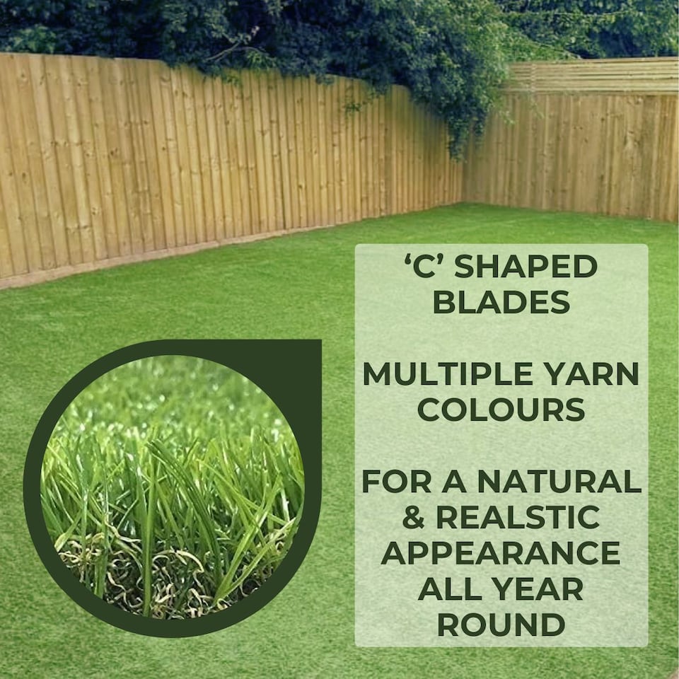 image 1 of 40mm Artificial Grass - 4m x 5m - Natural and Realistic Looking Fake Lawn Astro Turf | Green | 4M x 5M | 1