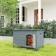 image 2 of PawHut Wooden Dog House, Dog Kennel w/ Removable Bottom, Dark Grey