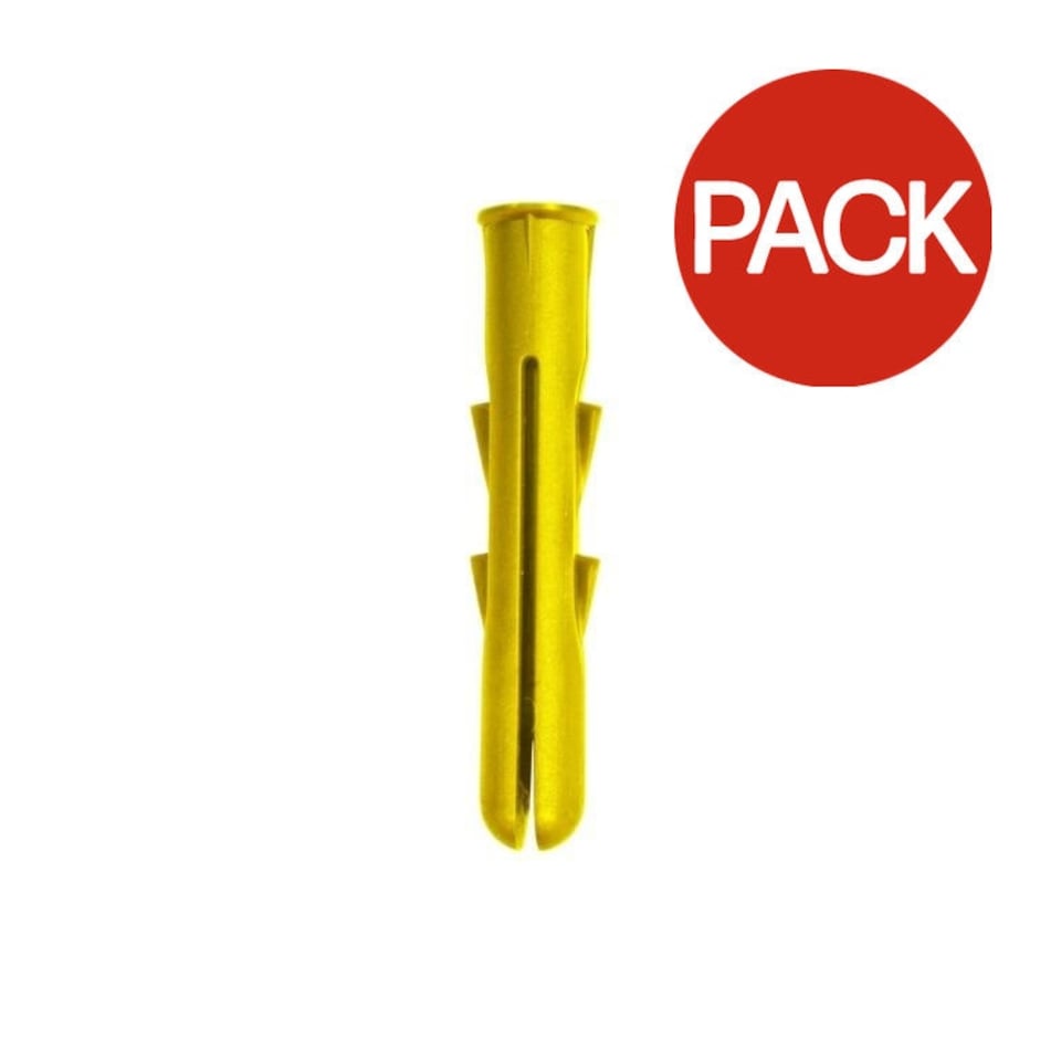 image 1 of Securfix Wall Plugs (Pack of 100) - Yellow - One Size