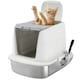 image 1 of PawHut Stainless Steel Litter Box, Enclosed Metal Cat Litter Tray with Scoop White | One Size