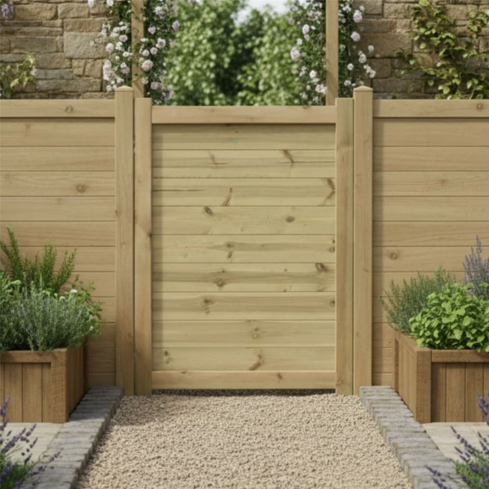 image 1 of Ultimate T&G Gate 4ft x 3ft Horizontal Smooth-Planed Fully Framed Treated Door