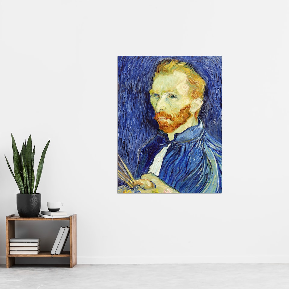 image 1 of Self Portrait With Palette Van Gogh Vintage Huge Wall Art Poster Print 24X32"