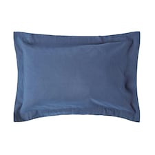 Homescapes Navy Blue Linen Oxford Pillowcase - King Size | Blue | King