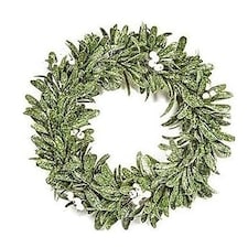 Premier Artificial Door Wreath Frosted Mistletoe White Berries 35cm