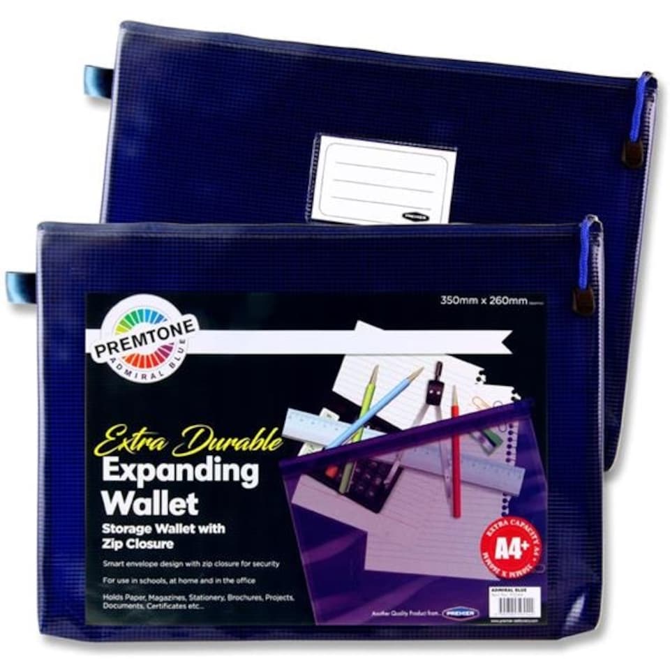 image 1 of A4+ Extra Durable Admiral Blue Mesh Wallet by Premto