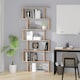 image 2 of HOMCOM 6-Tier Wooden Modern S-Shaped Shelf Storage Unit Home Office Maple Colour