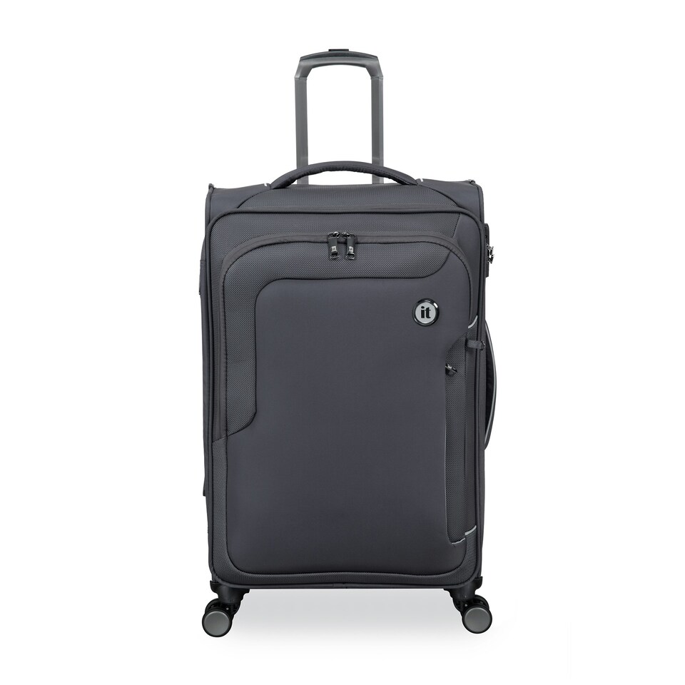 image 1 of IT Luggage Teleported Warm Charcoal Expandable Medium Suitcase with TSA Lock Grey | Medium