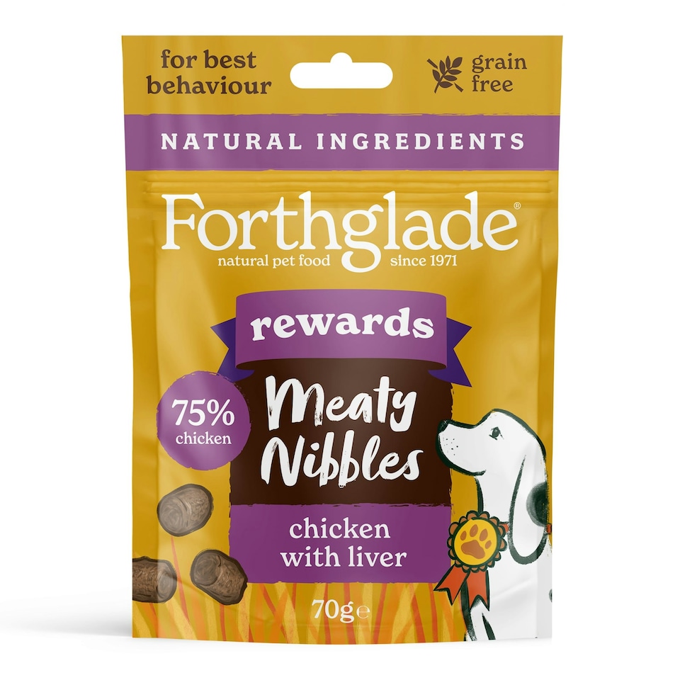 image 1 of Meaty Nibbles Chicken & Liver Dog Treats (4x70g)