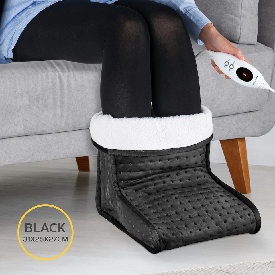 image 1 of MONHOUSE Electric Foot Warmer - Cold Feet Warmers for Home Use and Office Under Table Desk - Soft and Breathable Heating Pad - Comfort Heat Therapy - Dark Grey