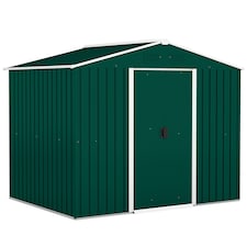 Outsunny 7.7 x 5.7ft Metal Garden Shed with Ventilation Slots and Sliding Doors, Galvanised Outdoor Tool Storage House, Green