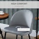 image 4 of HOMCOM Modern Set of 2 Upholstered Fabric Bucket Seat Dining Chairs, Grey