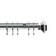 image 3 of 35mm Fixed Length Metal Curtain Pole Set Chrome Aztec Finial 90cm
