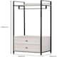 image 3 of Alva Open Wardrobe with 2 Drawers White | White Oak