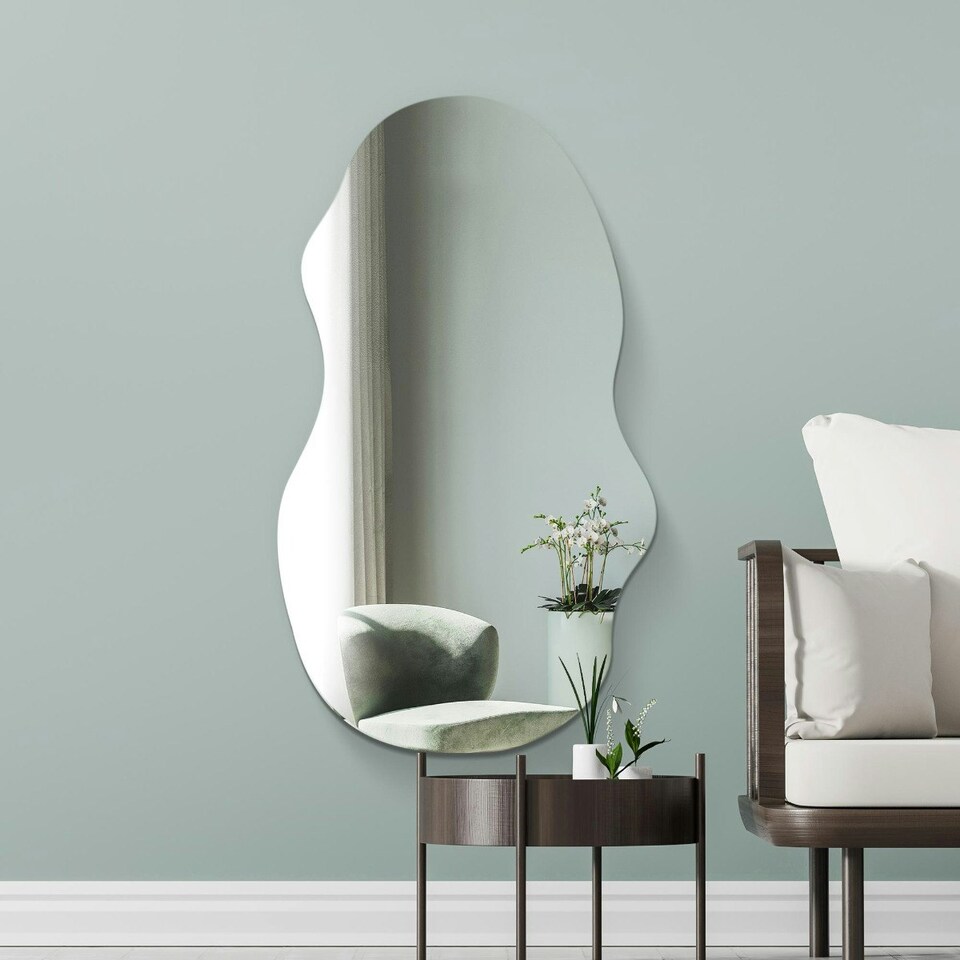image 1 of The Lacuna - Frameless Pond Wall Mirror 47" X 21" (120CM X 54CM) | Multi