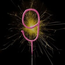 Pink Number 9 Non Hand Held Sparkler -18cm