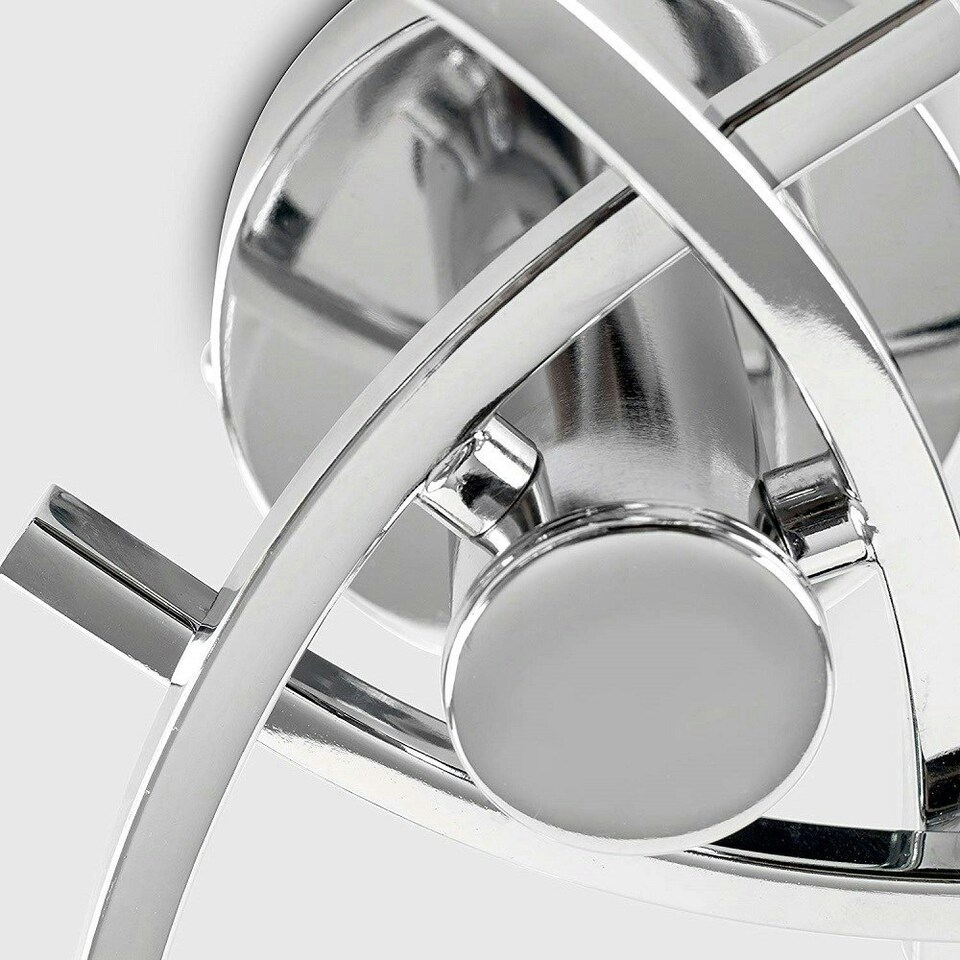 image 1 of ValueLights Modern 3 Way Spiral Flush Chrome Ceiling Light Fitting With Glass Shades