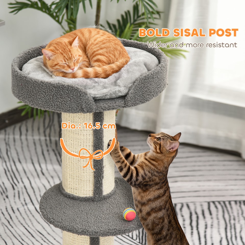 image 1 of PawHut 91cm Scratching Posts Cat Tree Activity Centre for Indoor Cats