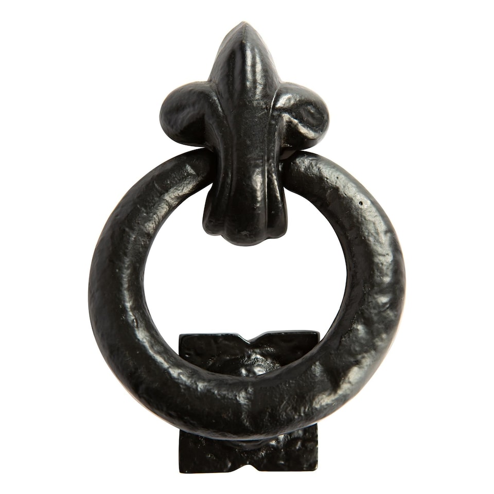 image 1 of Hammer & Tongs Fleur De Lis Door Knocker - H140mm - Black
