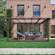 image 2 of Wall Mounted Double Premium Pergola and Decking Kit - Wood - L480 x W480 x H270 cm - Rustic Brown