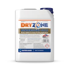 Dryzone Renderguard Gold 5L - Advanced Salt-Neutraliser & Waterproofing Additive for Replastering After Rising Damp Treatment