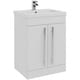image 1 of Bathroom 2-Door Floor Standing Vanity Unit with Mid Depth Ceramic Basin 600mm Wide - White  - Brassware Not Included | White | White | 1