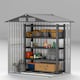 image 8 of Outsunny 5ft x 4.3ft Outdoor Metal Storage Shed with Sliding Door Sloped Roof 