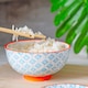 image 5 of Nicola Spring Hand-Printed Rice Bowls - 12cm - Blue - Pack of 6 | Blue | Multi-Coloured