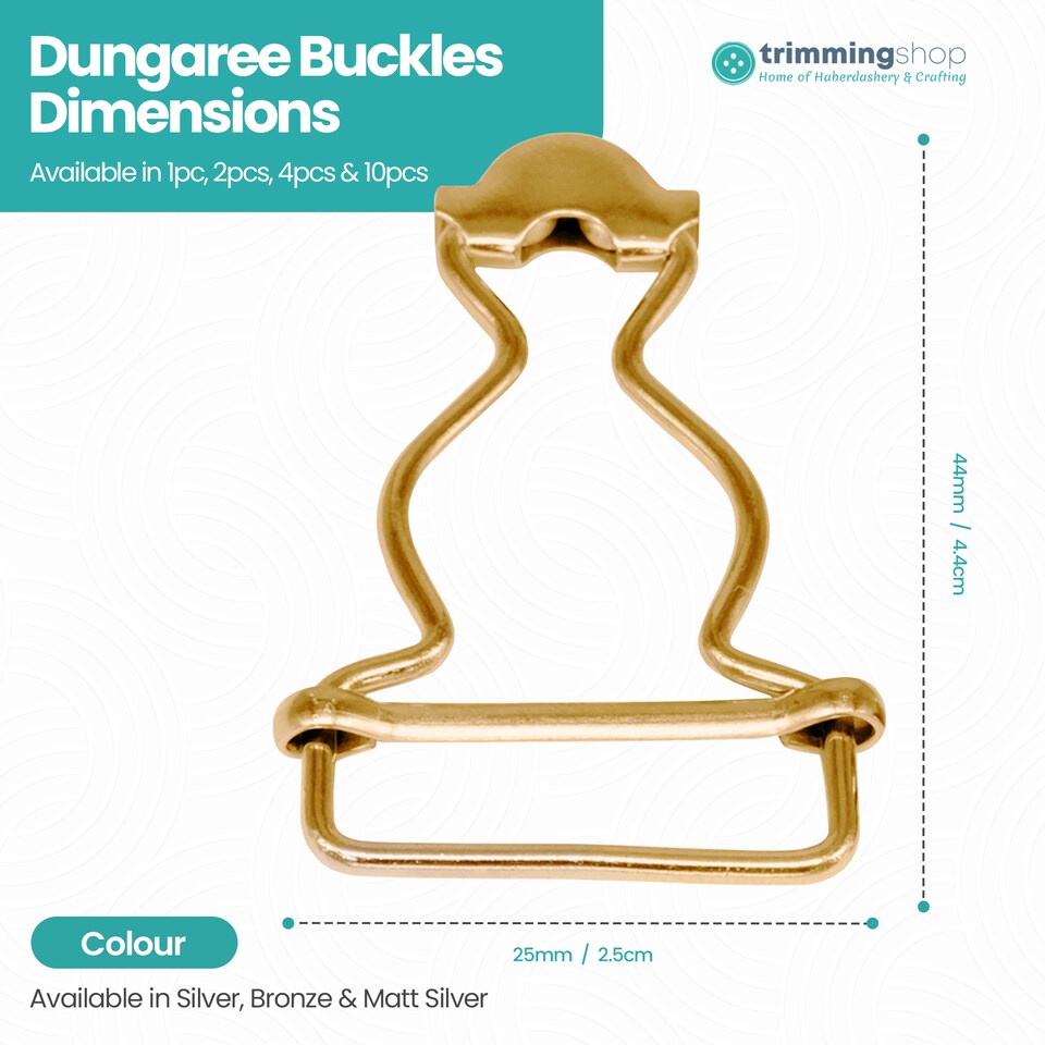 image 1 of 25mm Dungaree Buckle Metal Fasteners for Braces - 2pcs