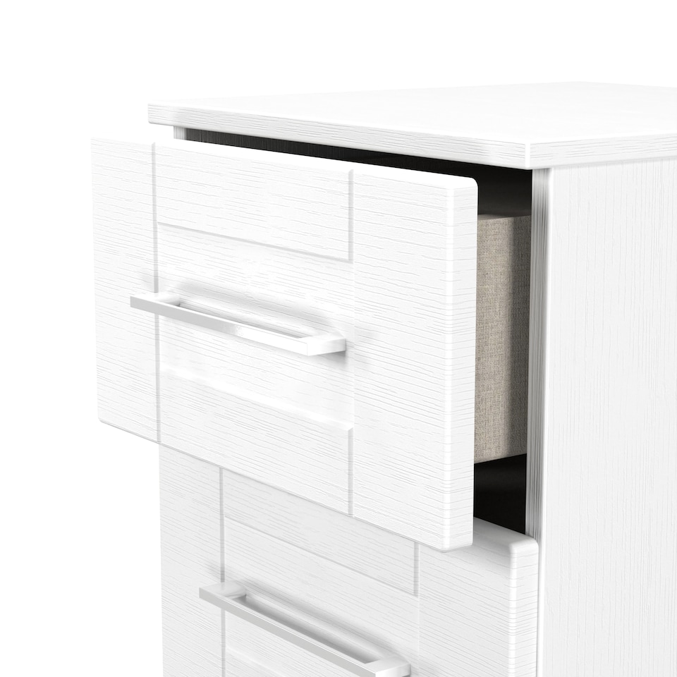 image 1 of Ripon 3 Drawer Bedside Cabinet in White Ash (Ready Assembled) | White | White Ash